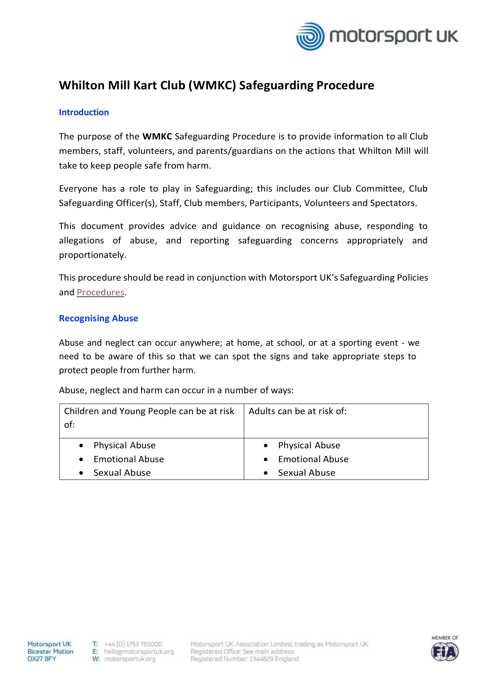 Safeguarding Procedure